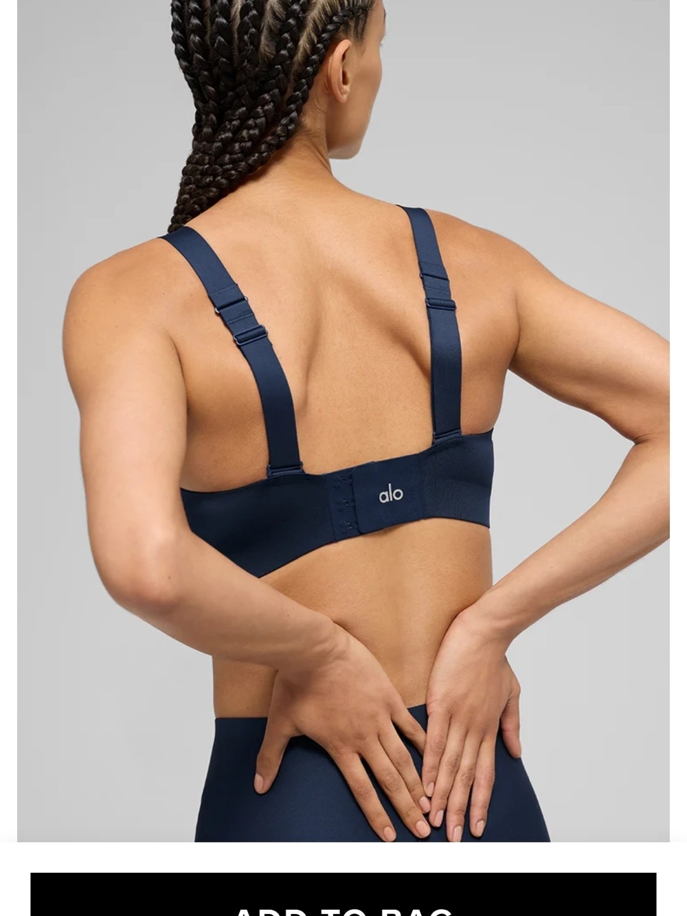 Alo Airlift Strength Bra Navy Blue Size M - Picture 2 of 5